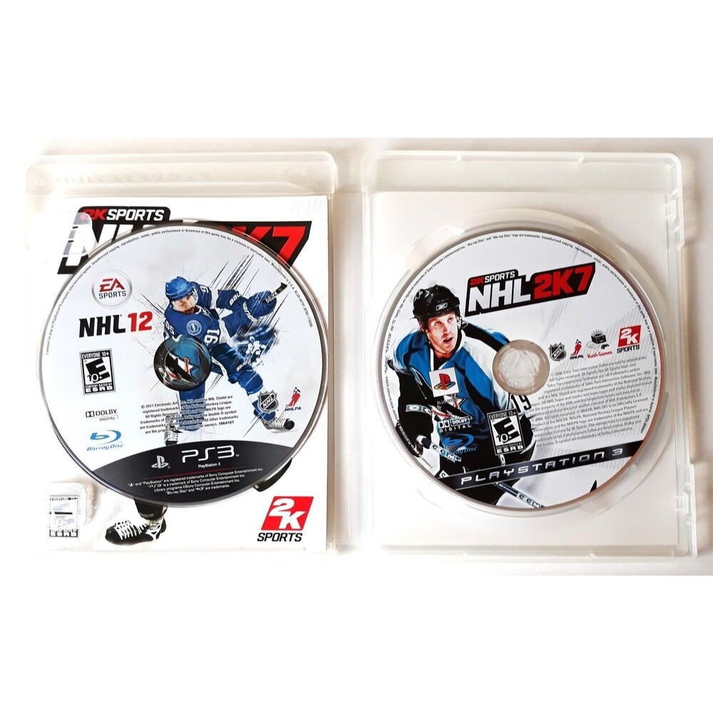PS3 Games 2 Set NHL 12 and NHL 2K7 Sony PlayStation 3 Game Manual Case Pre Owned